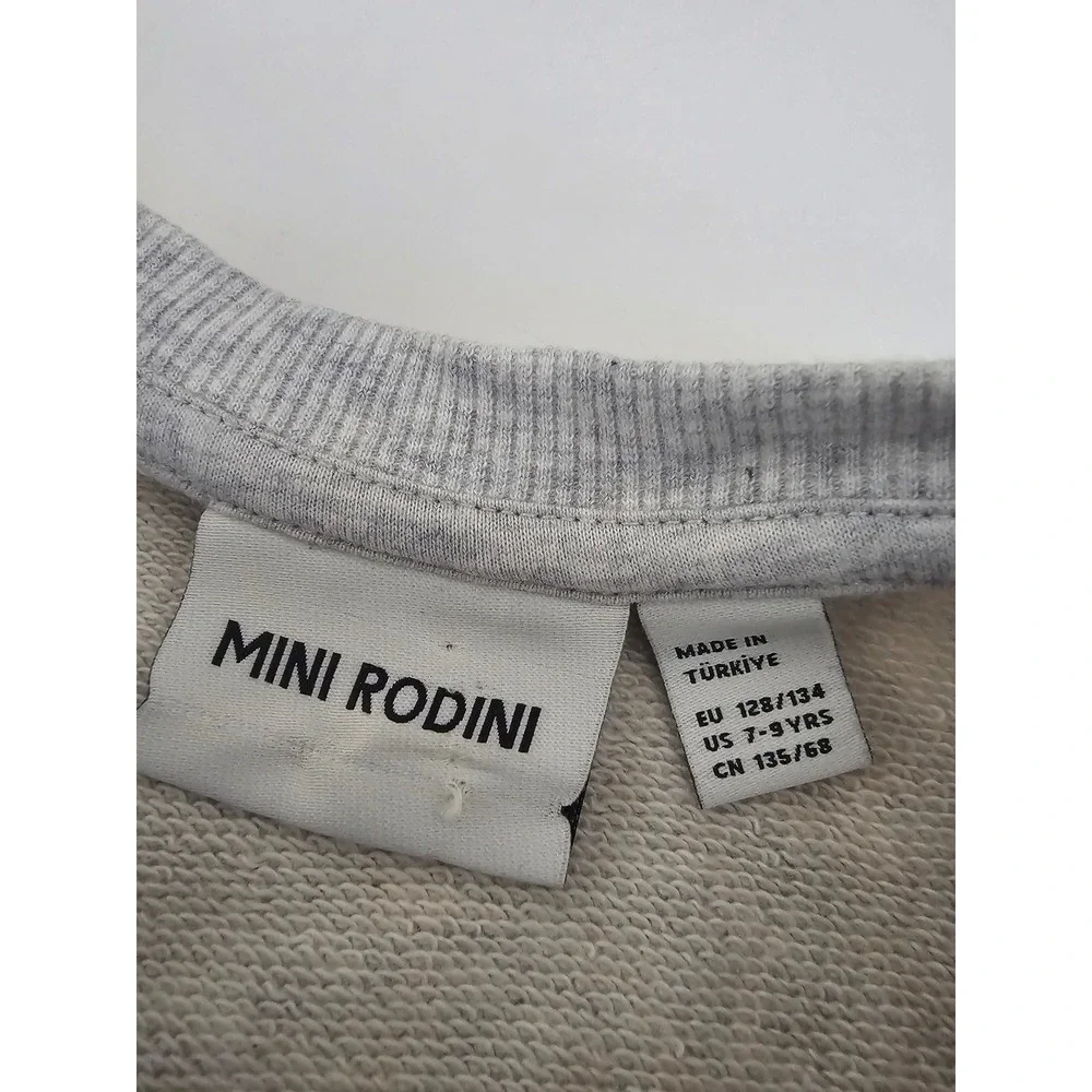 Mini Rodini Kids Grey Siamese Cat Organic Cotton Sweatshirt US 7-9YRS unisex